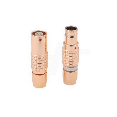 HangTon Compatible for Lemo 1B FGG PHG Connector, Male Female Circular Push Pull Free Socket and Cable Plug (7-pin, Rose Gold)