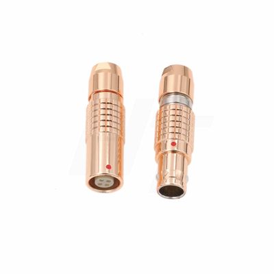 HangTon Compatible for Lemo 1B FGG PHG Connector, Male Female Circular Push Pull Free Socket and Cable Plug (5-pin, Rose Gold)