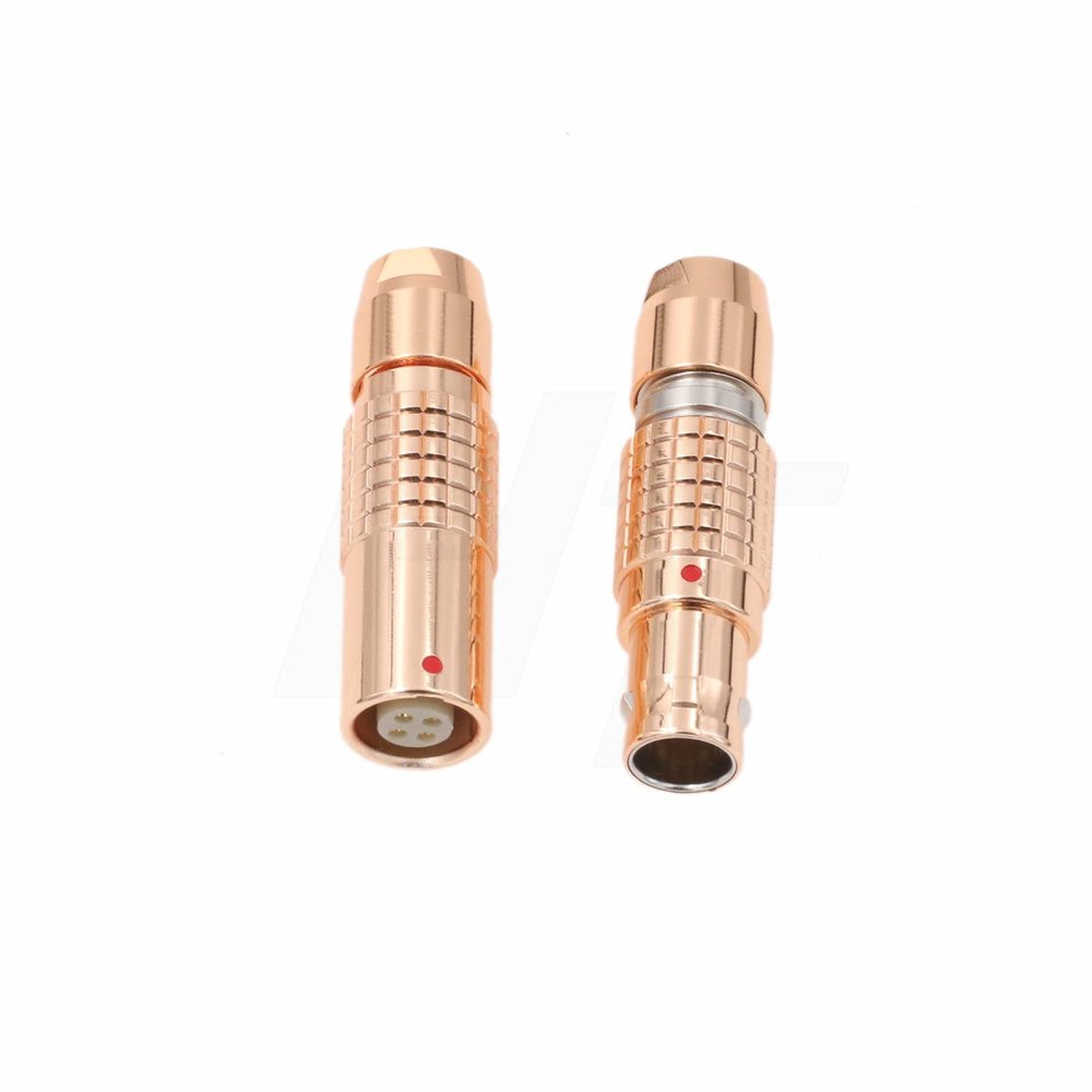 HangTon Compatible for Lemo 1B FGG PHG Connector, Male Female Circular Push Pull Free Socket and Cable Plug (5-pin, Rose Gold)