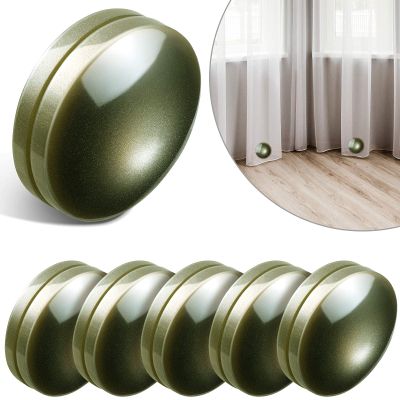 Jetec 12 Pcs/6 Sets Magnetic Curtain Weights No Sew Shower Curtain Magnets Dark Green Plastic Shower Curtains Liner Clips for Light Curtains Tablecloth Liner