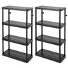 Gracious Living 2 Pack Storage Rack, 4 Shelf Fixed Height Medium Duty Unit, Black view 1
