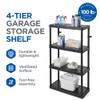 Gracious Living 2 Pack Storage Rack, 4 Shelf Fixed Height Medium Duty Unit, Black view 4
