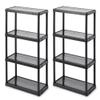 Gracious Living 4 Shelf Fixed Height Solid Light Duty Storage Unit 12 x 24 x 48 for Home, Garage, Basement, & Laundry, Black (2 Pack) view 1