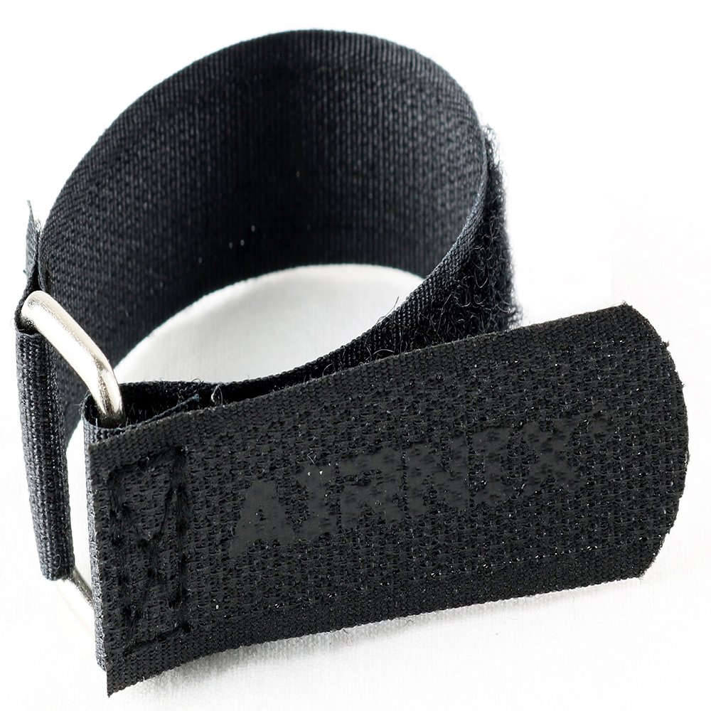 AIRNIX 20pc 8" x .75" (6.5" useable) Hook and Loop Nylon Cinch Straps, Reusable Fastening, Securing, Cable Straps, Metal Buckle, Black