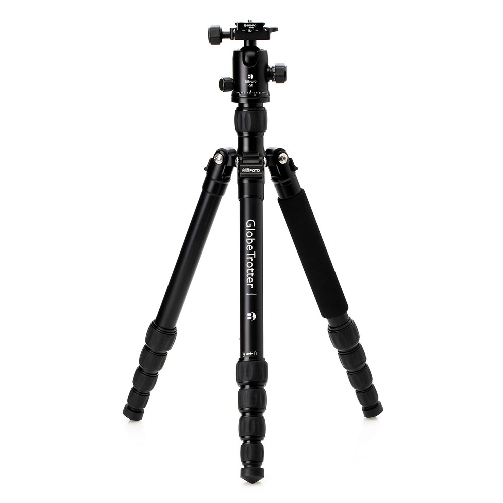 Benro MeFOTO Globetrotter Travel Tripod, Ballhead and Monopod in Black, 2 Series Aluminum Legs, 4 Leg Sections, Twist Leg Locks, Padded Carrying Case (BMGTABLK)