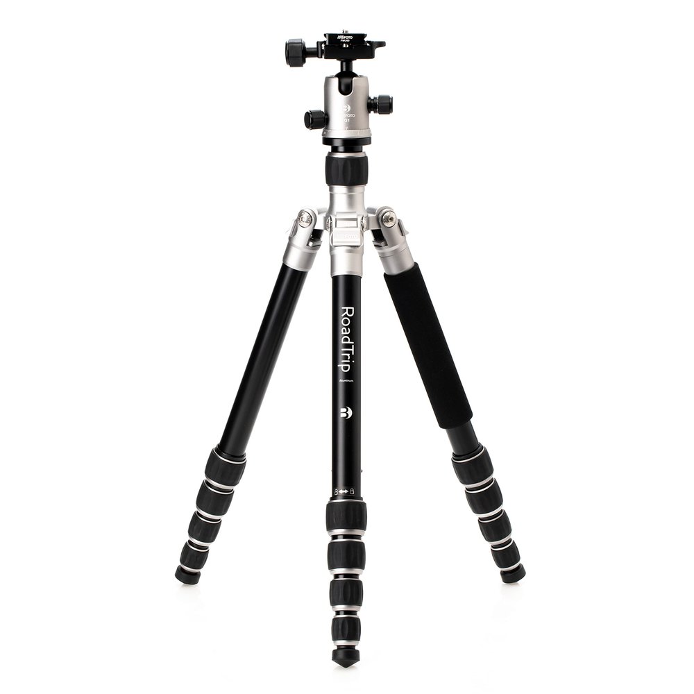 Benro MeFOTO Roadtrip Travel Tripod, Ballhead and Monopod in Titanium, 1 Series Aluminum Legs, 4 Leg Sections, Twist Leg Locks, Padded Carrying Case (BMRTATTN)