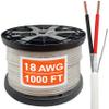 18 Gauge Wire (18 AWG) 2 Conductor Stranded Copper Shielded Cable 18/2 Home Electrical Wire Low Voltage Up to 300V CMP/CL3P Low Smoke Plenum Jacket USA Made (1000ft - White) view 1