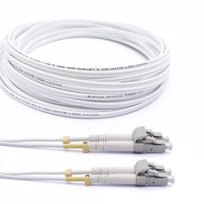 Elfcam - 15m Fibre Optic Cable LC/UPC to LC/UPC Multimode Duplex 50/125um OM3 LSZH White(15M)
