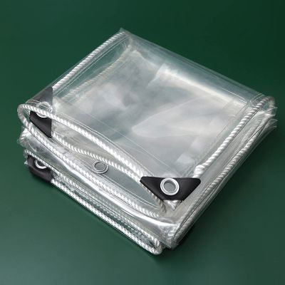 Suwooy Transparent PVC Waterproof Tarpaulin, Heavy-Duty Clear Tarp Cover, Thickness 0.35mm, Tarpaulin Sheet with Eyelets and Rope, Used for Camping, Fishing, Gardening,Transparent-1.83m/70.9118.1in