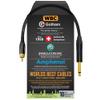 WORLDS BEST CABLES 0.5 Foot  TS to RCA Cable  Gotham GAC-1 Ultra Pro Low- Capacitance Instrument Cable & Neutrik NP2X-B & Amphenol ACPL-CBK Gold Plugs - Custom Made view 1
