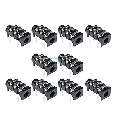 10Pcs 3.5mm 5Pin Stereo Headphone Audio Jack Earphone Socket