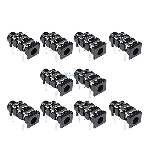 10Pcs 3.5mm 5Pin Stereo Headphone Audio Jack Earphone Socket