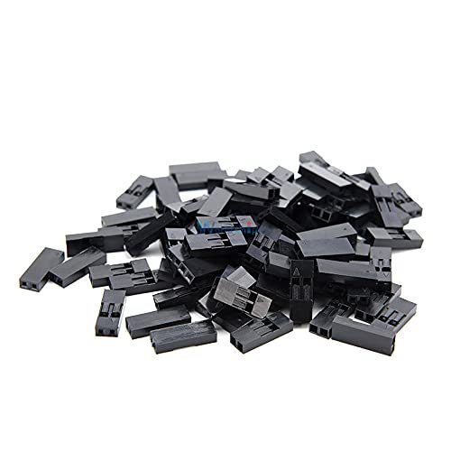 100Pcs 2.54mm 2P Pitch Dupont Jumper Wire Cable Housing Female Pin Contor