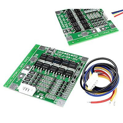 4S 30A 14.8V Li-ion Lithium 18650 Battery BMS Packs PCB Protection Board Module Balance Integrated Circuits with Wire 45x56X3mm