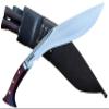 Gurkha WWI Kukri Knife 10.5 Inch Hand Forged High Carbon Steel Balanced Blade Khukuri Rosewood Handle Leather Sheath Karda Chakmak Handmade in Nepal view 1