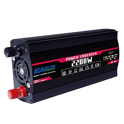 1200W 2200W 3000W Car Inverter Modified Sine Wave Inverter Converter DC 12V 24V to AC 110V 220V Power Solar Voltage Transformer (Color : 3000W, Input Voltage : 12V)