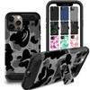 DuraSafe Cases for iPhone 12 iPhone 12 PRO 6.1" 2020 A2172 A2402 A2341 A2406 A2404 A2403 A2408 A2407 Military Printed Rugged Heavy Duty Case with Kickstand - Military Gray(Without Holster) view 1