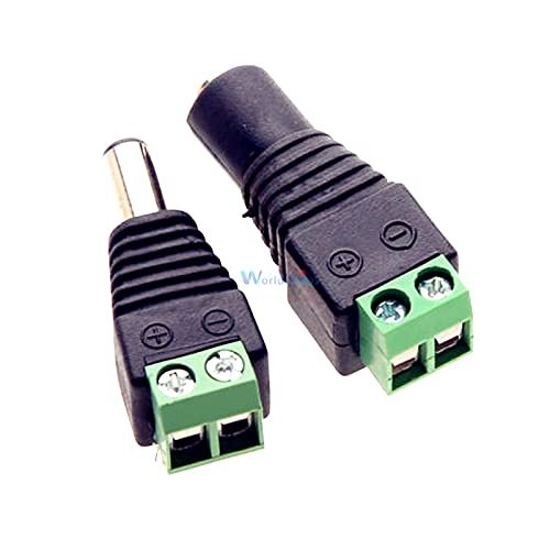 10Pairs 20Pcs Male Female 2.1x5.5mm DC Power Plug Jack Adapter Connector for CCTV Camera
