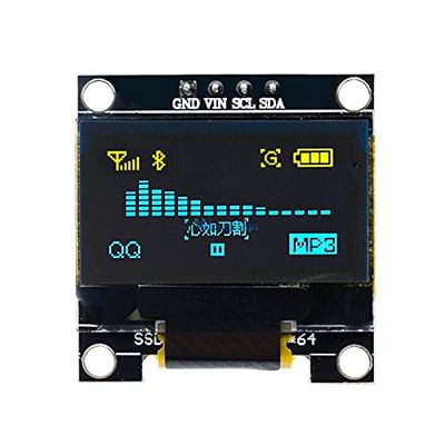 0.96 inch IIC Serial Yellow Blue OLED Display Module 128X64 I2C SSD1306 12864 LCD Screen Board GND VCC SCL SDA 0.96" for Arduino