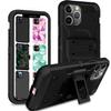 DuraSafe Cases for iPhone 11 PRO 2019 5.8 Inch A2160 A2217 A2215 Shockproof Sturdy Printed Case with Multi Layer Protection & Kick Stand - Black(Without Holster) view 1