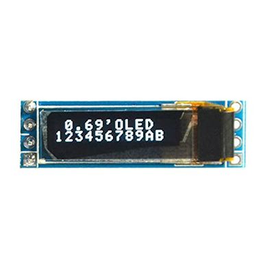 0.69 inch 96x16 OLED Display Module White Display 0.69" SSD1306 LCD Screen Control Board for Arduino 3-5.5V IIC Interface