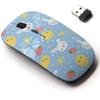 2.4G Wireless Mouse with Cute Pattern Design for All Laptops and Desktops with Nano Receiver - Cartoon Bunny Cute Chick view 1