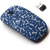 2.4G Wireless Mouse with Cute Pattern Design for All Laptops and Desktops with Nano Receiver - Dog Bone anilams Pattern view 1