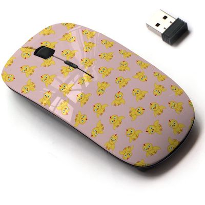 2.4G Wireless Mouse with Cute Pattern Design for All Laptops and Desktops with Nano Receiver - Baby Chickens Pattern on