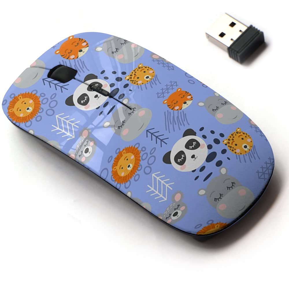 2.4G Wireless Mouse with Cute Pattern Design for All Laptops and Desktops with Nano Receiver - Childish Pattern Cute Animal