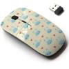 2.4G Wireless Mouse with Cute Pattern Design for All Laptops and Desktops with Nano Receiver - Cute Pattern Blue view 1