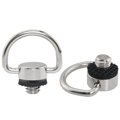 LRONG 2PCS 1/4 inch D Ring Screw Hinged Holder Camera Fixing Screw hread for Tripod DSLR Cameras