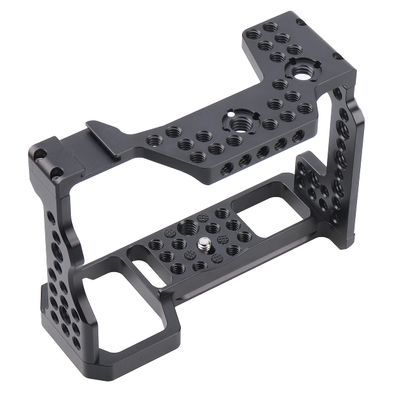 FocusFoto Camera Cage Video Filmmaking Stabilizer Rig Aluminium Alloy Extension Frame with Cold Shoe and 1/4" 3/8" Screw Mouting for Sony A9/ A7RIII/ A7III/ A7RM3/ A7M3/ A7R3 Camera