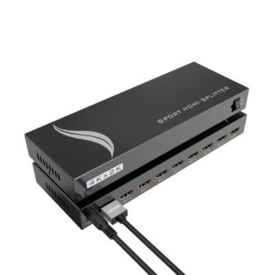 4K HDMI Splitter 1 in 8 Out + Cable, Yinker 8 Way HDMI Splitter 1x8 4Kx2K@30Hz W/AC Adapter, Mirror Duplicate for PS4 Fire Stick HDTV