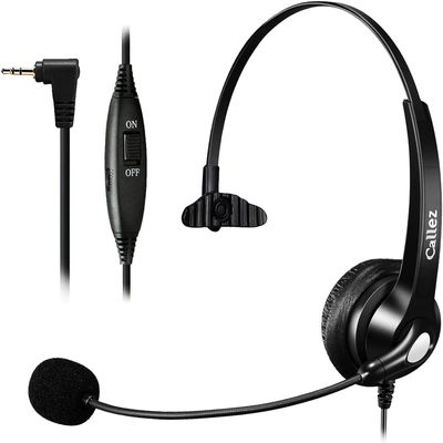 Callez Phone Headset with Noise Cancelling Microphone, Office Telephone Headsets for Cordless DECT Phones with 2.5mm Headphones Jack Compatible with Panasonic KX-TGEA20 AT&T ML17929 Vtech RCA Uniden