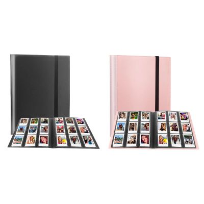 Rekeen 2Pcs, 432 Pockets Instant Photo Album for Fujifilm Instax Mini Camera, Polaroid Snap, PIC-300, Z2300, Instax Mini Album (1Pcs Black & 1Pcs Pink)