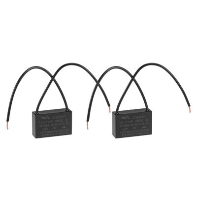 uxcell Ceiling Fan Capacitor CBB61 1.5uF 250V AC 2 Wires Metallized Polypropylene Film Capacitor 37x24x13mm for Electric Fan Pump Motor Generator 2Pcs