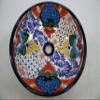 14" round TALAVERA VESSEL SINK Mexican handmade ceramic bathroom basin, folk art view 1