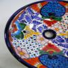 14" round TALAVERA VESSEL SINK Mexican handmade ceramic bathroom basin, folk art view 3