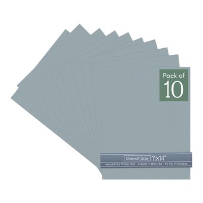 CountryArtHouse Metallic Silver Acid Free 11x14 Backing Board - Uncut Photo Mat Board - 10 Sheets