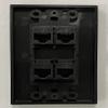 RiteAV Decorative 1 Gang 4 Port Cat5e Ethernet Wall Plate - Black/Black - 10 Pack view 2