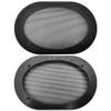 2 Pcs for 4x6 Inch Speaker Conversion Grill Cover Car Audio Decorative Circle Metal Mesh Grille Protection Net Black 187x122mm/7.36x4.80in view 1