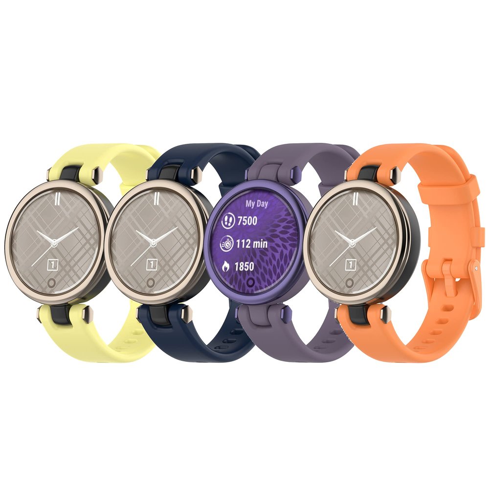 Compatible with Garmin Lily Bands for Women Men, Feminine Sport Silicone Replacement Bands Wristbands Bracelet Accessory Watch Straps for Garmin Lily Womens Smartwatch (4pcs-3)