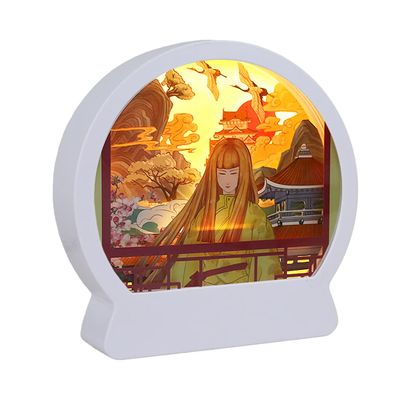 SIWEME Papercut Light Box, 3D Paper Carving Lamp, 3D Shadow Box Frame Night Light, USB Powered Creative Decorative Mood Light Table Lamps (fushihui1)