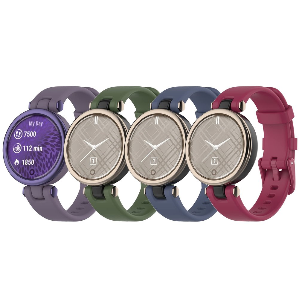 Compatible with Garmin Lily Bands for Women Men, Feminine Sport Silicone Replacement Bands Wristbands Bracelet Accessory Watch Straps for Garmin Lily Womens Smartwatch (4pcs-4)