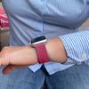 Personalized Bands Compatible with Apple Watch 38mm 40mm 41mm 42mm 44mm 45mm Name Monogram Custom Laser Engraved Gift Soft Silicone Sport Loop Replacement Wrist Strap for iWatch Series 9/8/7/SE/6/5/4 view 4
