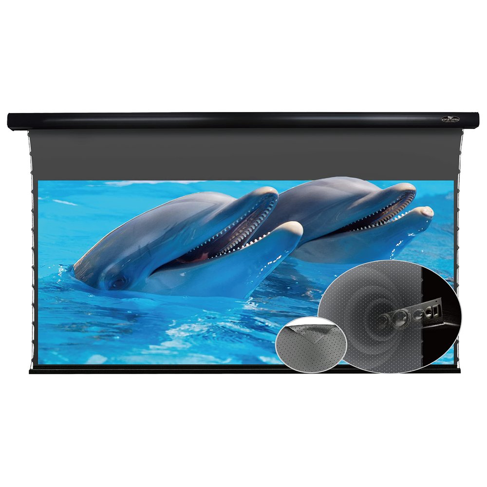 VIVIDSTORM-Slimline Tab-tensioned Screens,Sound Transparent Obsidian Long Focus ALR Screen,Home/Cinema/Class Screen,Compatible with Lumen up to 2500ANSI Short Throw Projector,V1BMSLPALR120H