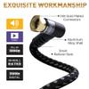 Adoreen Coaxial Cable 20 ft-2 Pack-Right Angle Quad Shielded 90 Degree RG6 Coax Cable Cord, Male F Gold-Plated Nylon-Braided, in-Wall, Digital TV Aerial AV with Angled Male to Female Adapter+15 Ties view 4