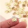 100PCS Small Mini Hinges, Metal Retro Accessory with Screw Tiny Hinges for Dollhouse Miniature Furniture Cabinet Closet and Mini Dollhouse Furniture view 2
