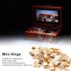 100PCS Small Mini Hinges, Metal Retro Accessory with Screw Tiny Hinges for Dollhouse Miniature Furniture Cabinet Closet and Mini Dollhouse Furniture view 4