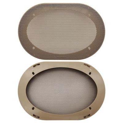 2 Pcs for 4x6 Inch Speaker Conversion Grill Cover Car Audio Decorative Circle Metal Mesh Grille Protection Net Beige 187x122mm/7.36x4.80in